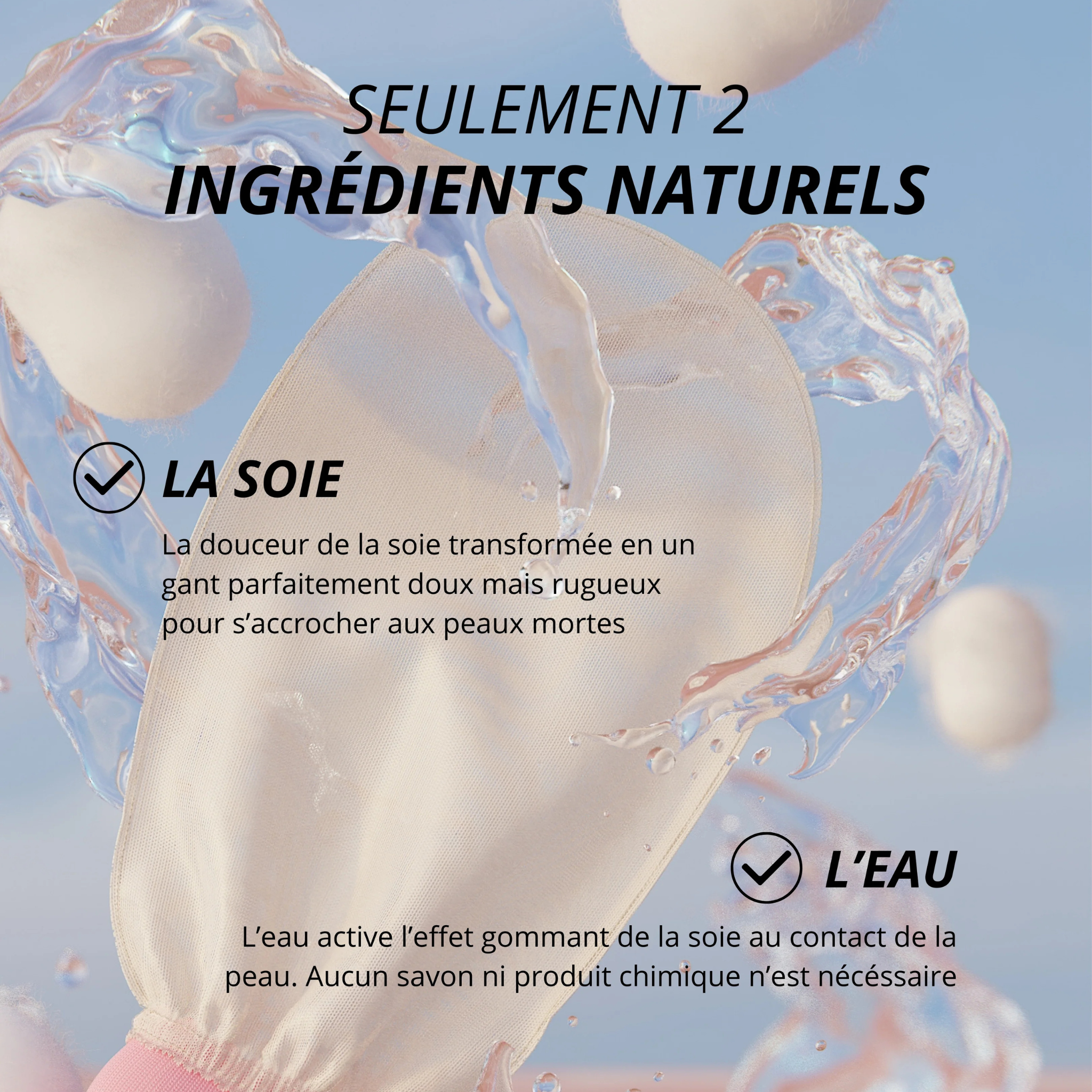 Gant exfoliant en soie
